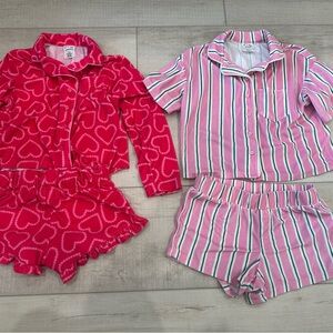 Art Class Pink and Red Heart Pajama Set and Striped Pajama Set 6/7